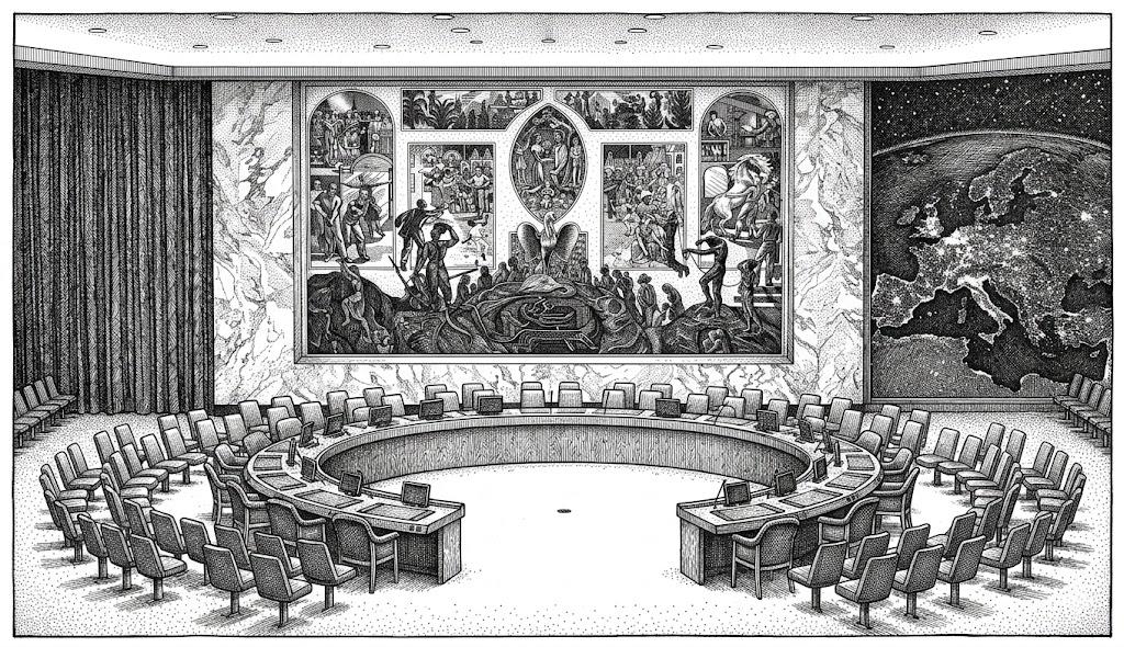 전후 국제 질서의 불안정을 나타내는 세계 지도